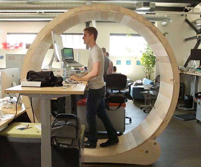 CaliberOffice's tweet image. Treadmills are out, hamster wheels are...in? What if the computer ran off the energy created by the wheel?