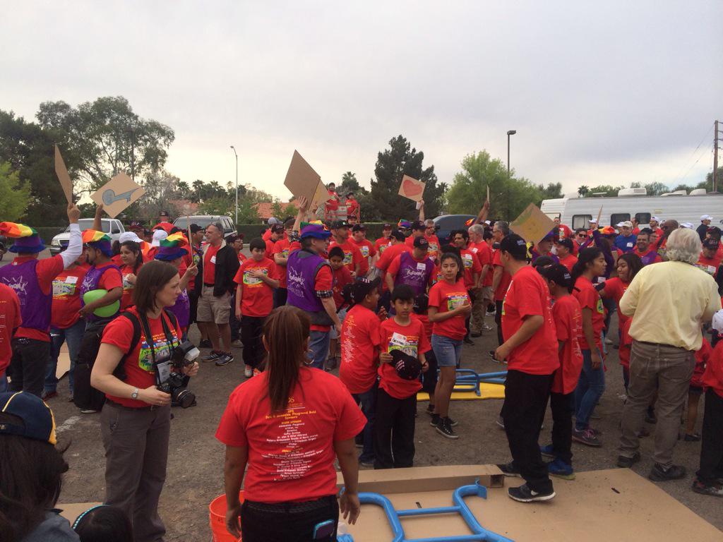 AAOS1's tweet image. Kick-off ceremony! 2015 Playground Build #WhyIBuild #PlayMatters #AAOS2015