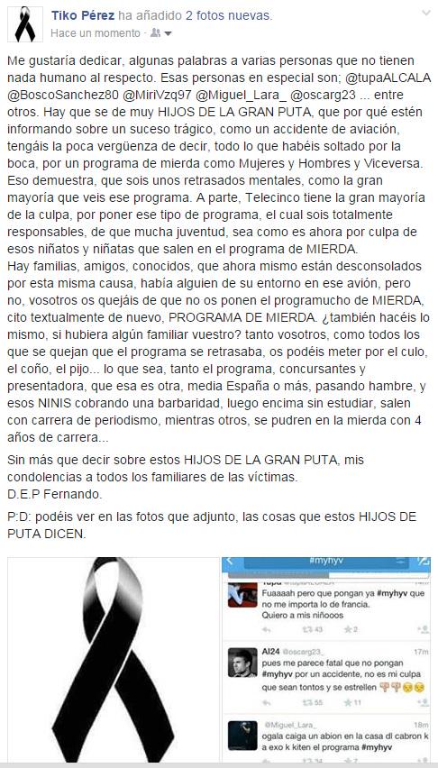 TikoPerez88's tweet photo. @tupaALCALA @BoscoSanchez80 @MiriVzq97 @Miguel_Lara_ @oscarg23
OS LO DEDICO CON SINCERIDAD, COMO TODOS VOSOTROS. http://t.co/NIoibmNnUA