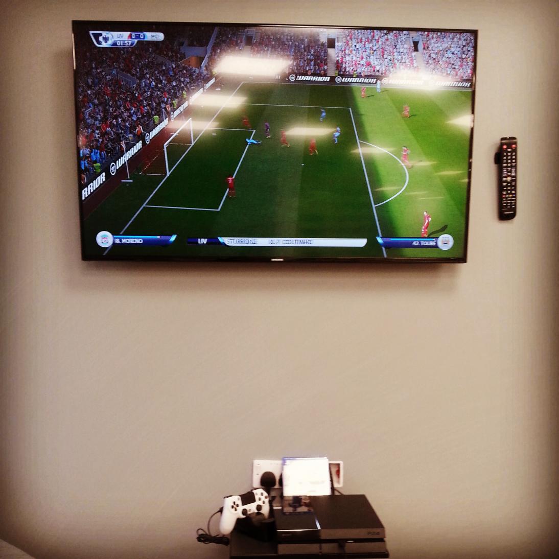 New PlayStation 4 set up at our Cannon Street office! Let the games begin! #PS4 #CoWork #Competition #FIFA15