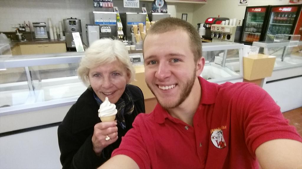 sargentsundae's tweet photo. Our patio girl is back for another year! No snow can stop her! http://t.co/bQWZePykKl