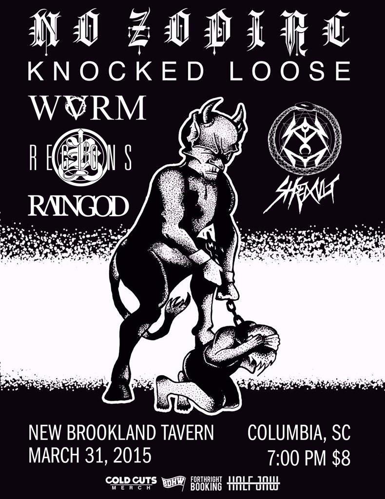 Super stoked to be playing with No Zodiac, <a href="/knockedloose/">Knocked Loose</a> and WVRM.
SC is about to get rowdy!
<a href="/RegionsNC/">Regions</a>
