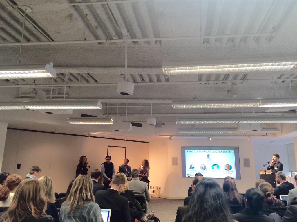 shuggins's tweet photo. Discussing first class mobile strategies with my fellow panelists @jakemcgraw  @wellschlager @MAB_NY #FDMobile http://t.co/4oDtNHXDvj