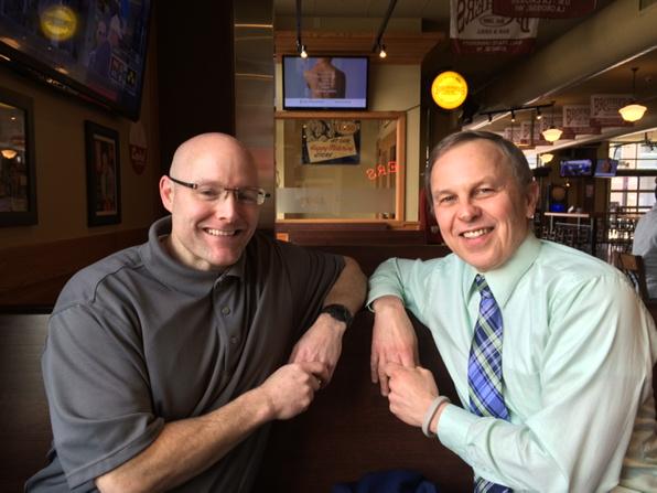 BallStateCAST's tweet image. CAST Alum Mr. Doug Biggs in town for lunch with Dr. Lenny Kaminsky.