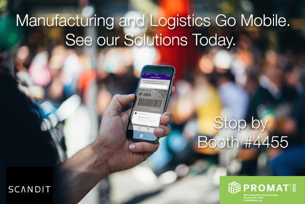 Scandit's tweet image. Today, we&apos;re back at #ProMat2015 to showcase our mobile solutions for #logistics. Stop by booth #4455 for a demo.