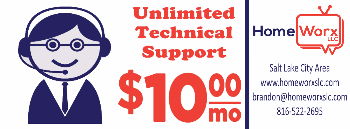 HomeWorxSLC's tweet photo. Introducing Unlimited Tech Support for only $10 a Month!! Purchase today and set up an appt! http://t.co/9JIKIiJUKg http://t.co/N13slEpVg0