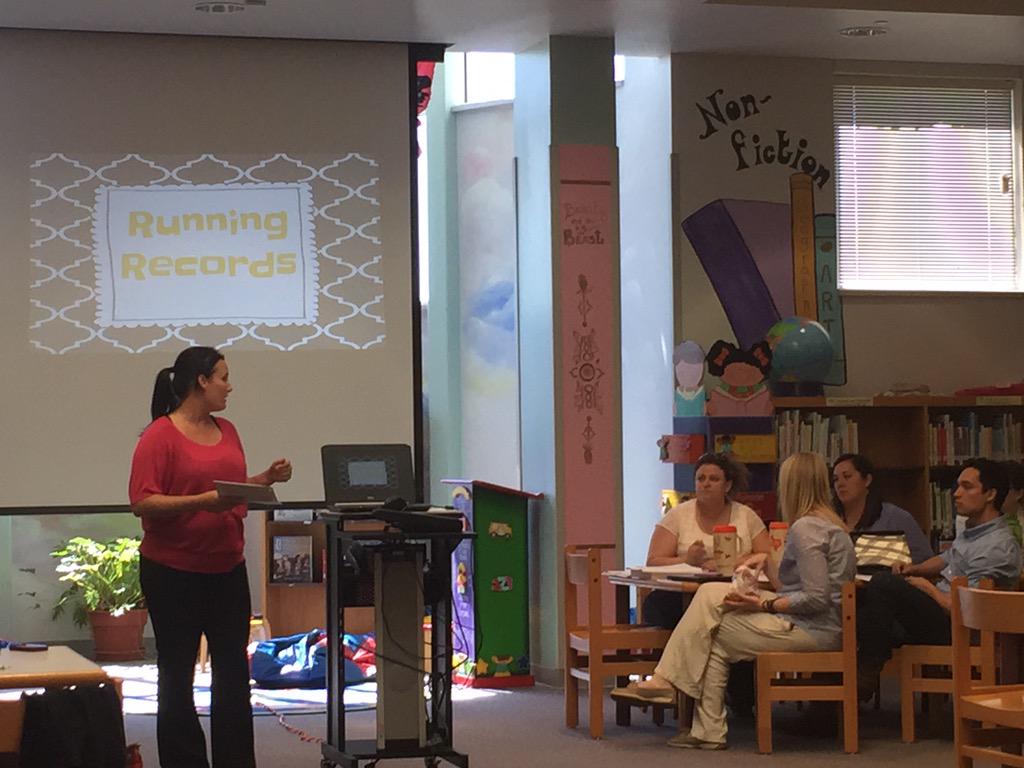 Learning about running records at our HF faculty meeting:)! #hfsoars <a href="/hgburns1/">Heather Burns</a>