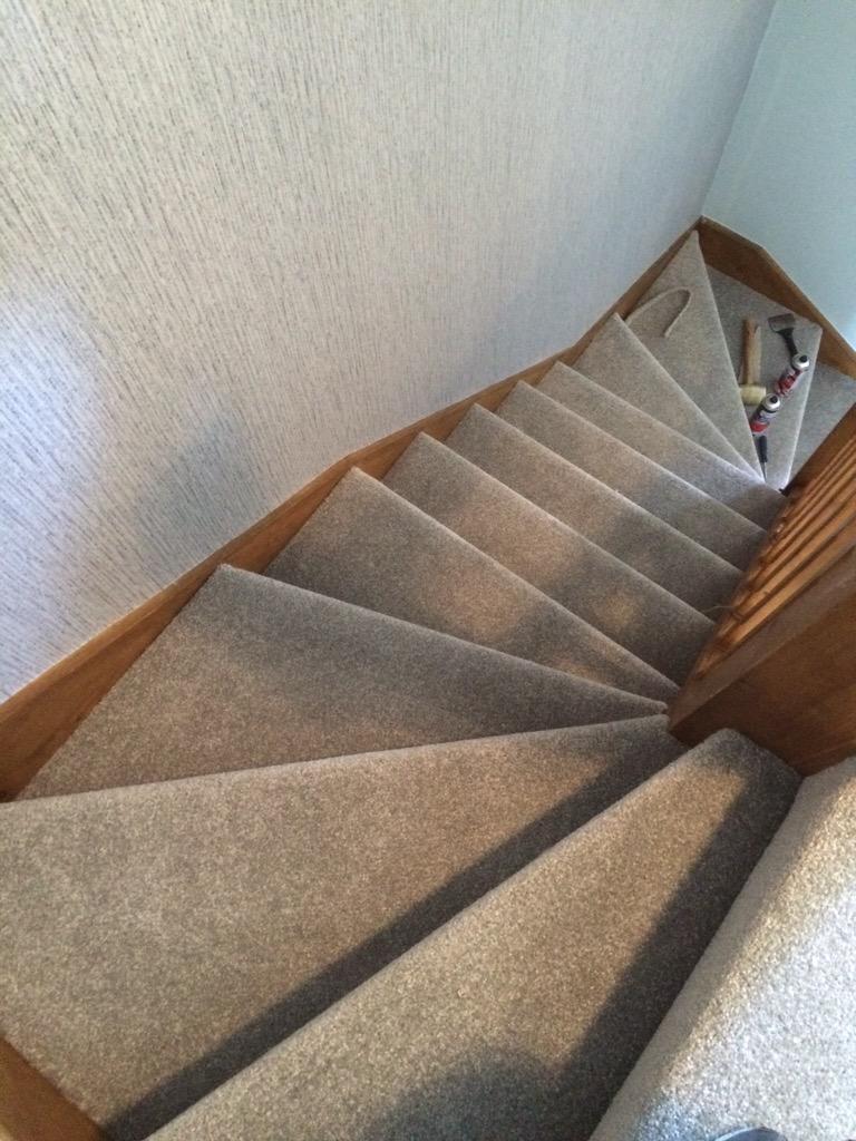 mcl_matthew's tweet photo. Landing and stairs in Aqua tec carpet, lovely stuff, looks awesome http://t.co/8nClidEsDy