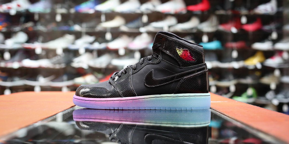 black and rainbow jordans