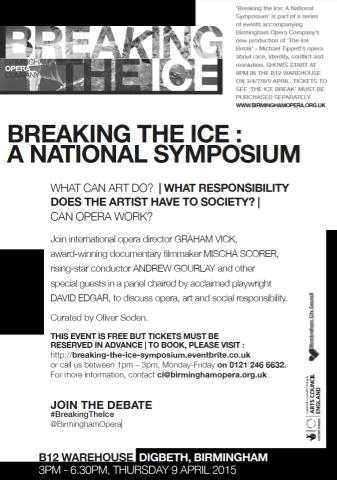 empresspfg's tweet photo. #BreakingTheIce National Symposium part @BirminghamOpera #TheIceBreak on Thu 9 Apr 3pm-6.30pm ring 01212466632 info http://t.co/wTvS8YjHAg