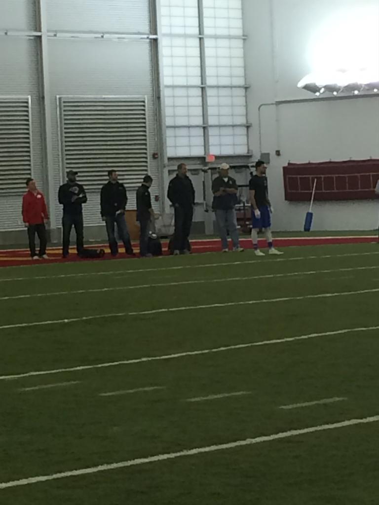 OLCoachNystrom's tweet photo. Just a few NFL scouts watching @RudyJustDoIt showcase his talents! He's killing it today! #Chanceofalifetime http://t.co/L37WWvnIhD