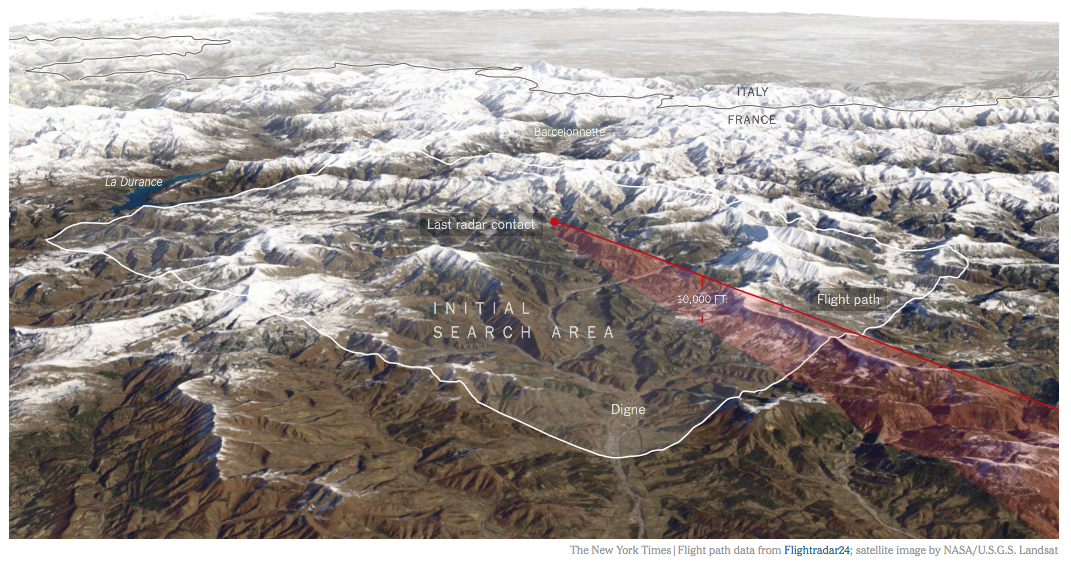 nytimes's tweet photo. Where the Germanwings plane crashed http://t.co/BUrsnj4UUT http://t.co/OzFetCOnBc