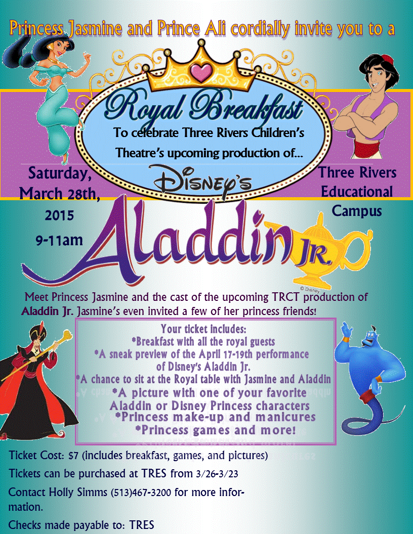 Join the celebration Sat, March 28 from 9 - 11 am.Your reservation for Breakfast with Royalty is due Wed, March 25.
