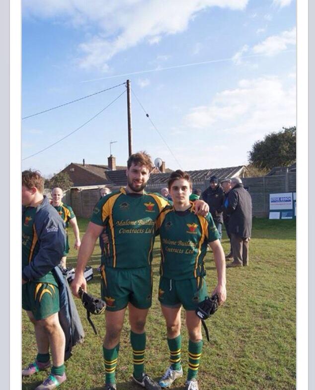 NewentRFC18s's tweet photo. Newent's fly half Tom Webb, dreams come true after getting to play with his idol on Saturday #hesmybrother http://t.co/hYLhigcoTH
