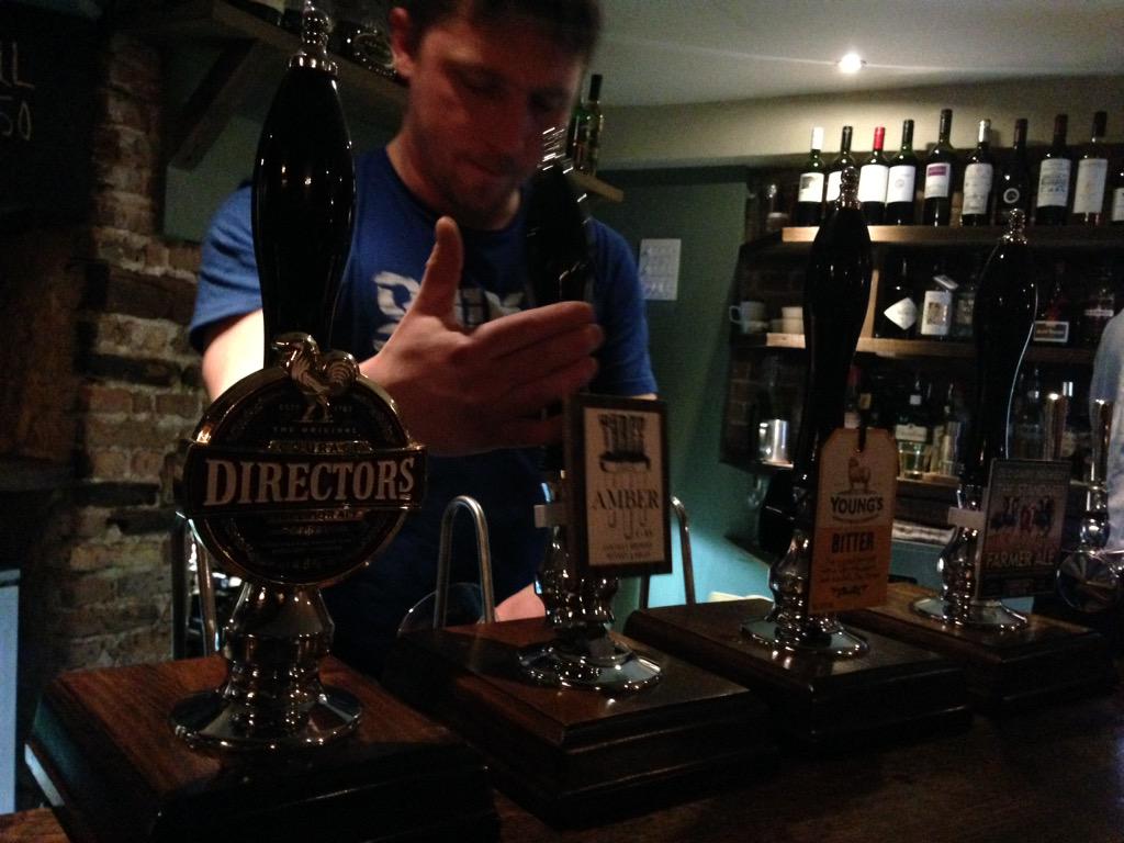 Sterling work from bartender Coops <a href="/standardinnrye/">The Standard Inn</a> serving up a pint or two. What a pub, thanks guys #craftbeer #rye