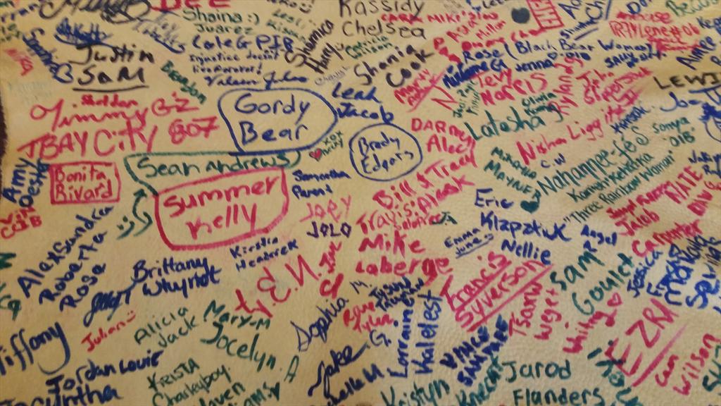 Moosehide Campaign thanks all the Youth @GOV_Conference who signed our Moose Hide in honour of #endingviolence