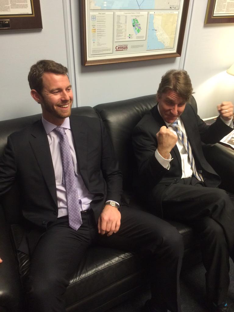 actonline's tweet photo. .@mlbonner & @interatica are ready for the last #ACTFlyIn meeting of the day w/ @RepBarbaraLee office πͺπͺ http://t.co/n8Yc3CfkzJ