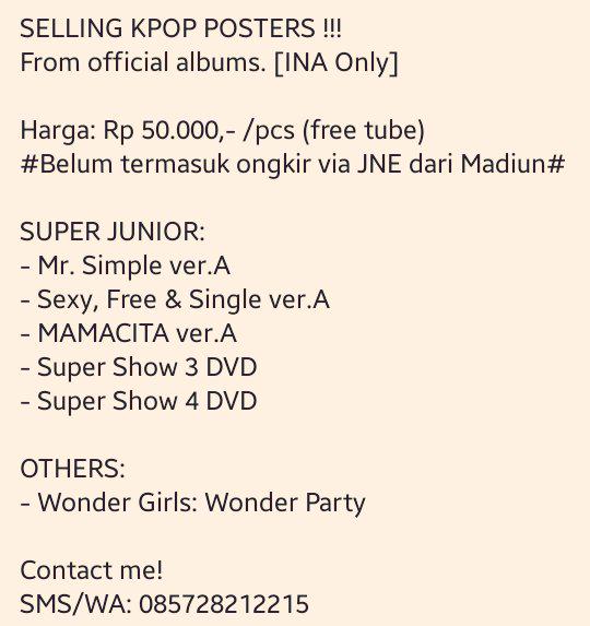 <a href="/danera21/">ME SUGA MONTH</a> [RT plz] SELL/JUAL
SJ-M: BREAK DOWN
SJ-D&amp;E: I Wanna Dance
Ladies Code: Pretty Pretty
VIXX: Error
