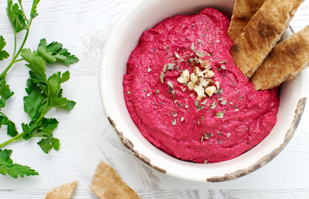 findingvegan's tweet photo. Beetroot Hummus With Tarragon, Lemon, Garlic, Hazelnuts. Pretty in pink.. http://t.co/sf4xIfqCqH by @TheFlexitarian http://t.co/tVFO8LMPsj
