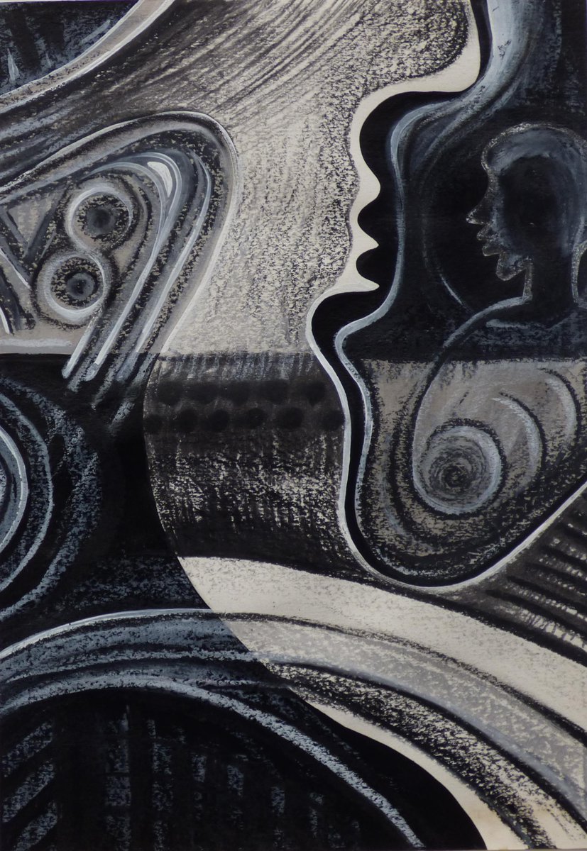 Ripplesonapond's tweet photo. #Visualchant; seven-piece mixed media work on paper; dialectics of difference, #prejudice, #tolerance - Fear factor 5 http://t.co/lw2LbaODgG