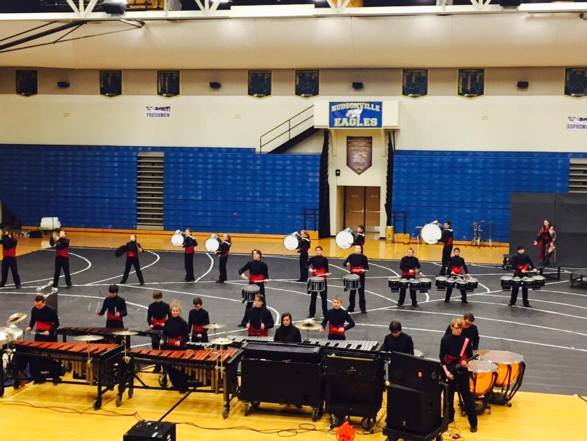 HudsonvilleHS's tweet photo. Phenomenal job by the winter color guard and drum line!! http://t.co/k6zm69zQC2