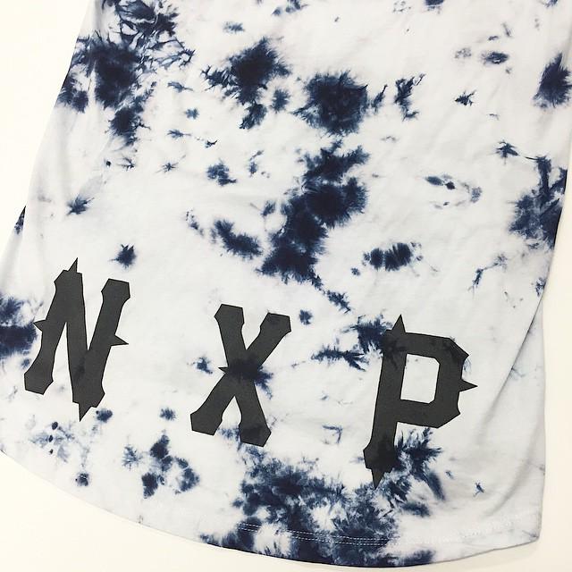 Blue tie dye colour option of the new <a href="/nenaandpasadena/">Nena & Pasadena</a> hardcore scoop back tee. instagram.com/p/0og7hlPvhy/