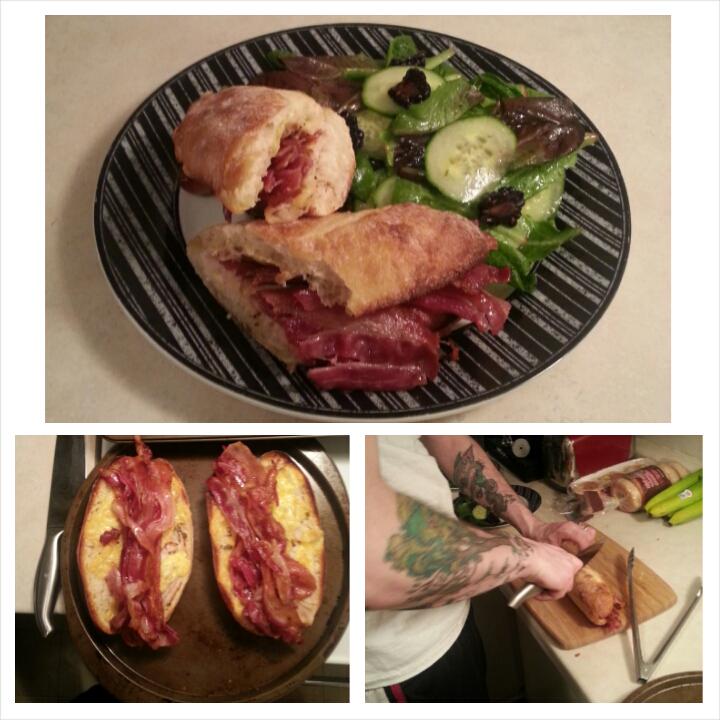 Chef_Henley's tweet photo. Turkey, bacon &amp; havarti sandwiches on my day off. #foodporn #baconisbetter @realsackedlunch #SandwichViking http://t.co/8b3xO4yxPQ