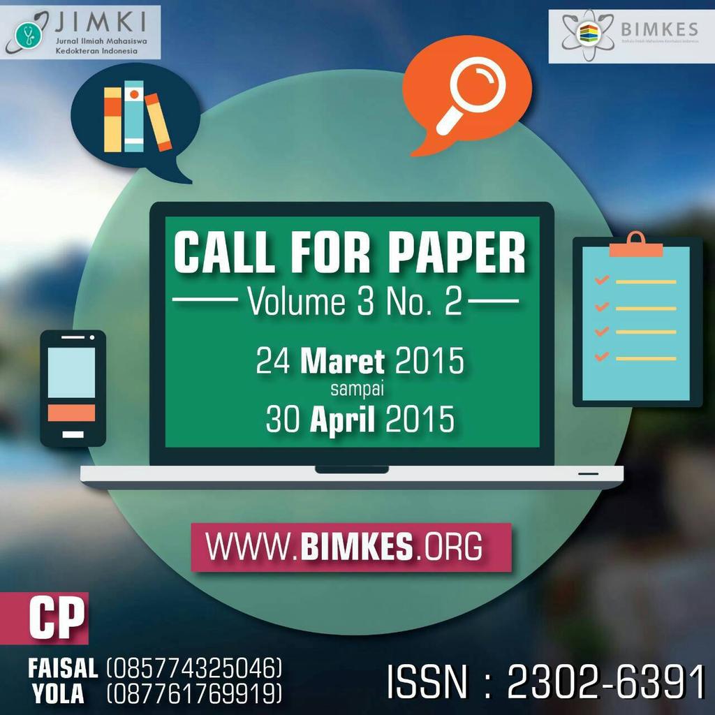 [CALL FOR PAPER]
Salam sejawat! Call for paper JIMKI vol. 3 no. 2 sudah dibuka, lho! :)