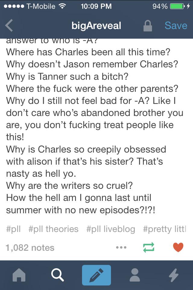 Gothwmcitycat_'s tweet photo. ๐ฉ๐ฉ๐ฉ๐ฉ #PLL #BigAFINALE #BigAReveal #PLLtheory @PLLnewsfeed @imarleneking @moreinsurgent http://t.co/y7lR9QaMkWโ