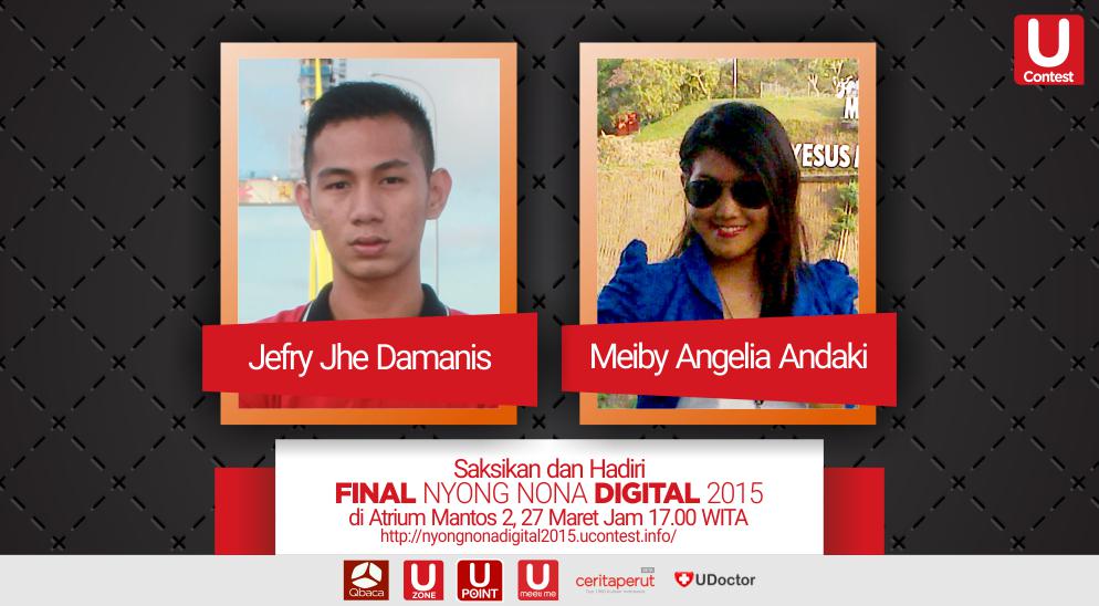 ucontest's tweet photo. Ayo dukung finalis @jefry_jhe @meiby_angelia  @NyongNonaDigi 2015 http://t.co/FM4smuDA0i http://t.co/f8bR9r0TcX http://t.co/egpbLl2FKh