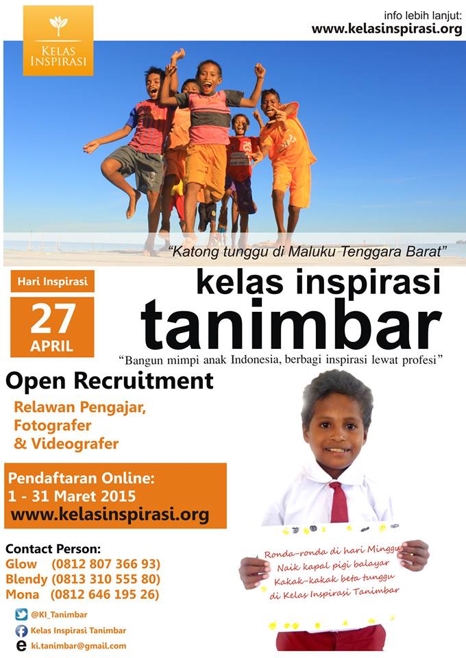 H-7 pendafataran relawan Kelas Inspirasi Tanimbar. Ayoo buruan daftarkan dirimu dan ajak temanmu Follow <a href="/ki_tanimbar/">KI Tanimbar</a>