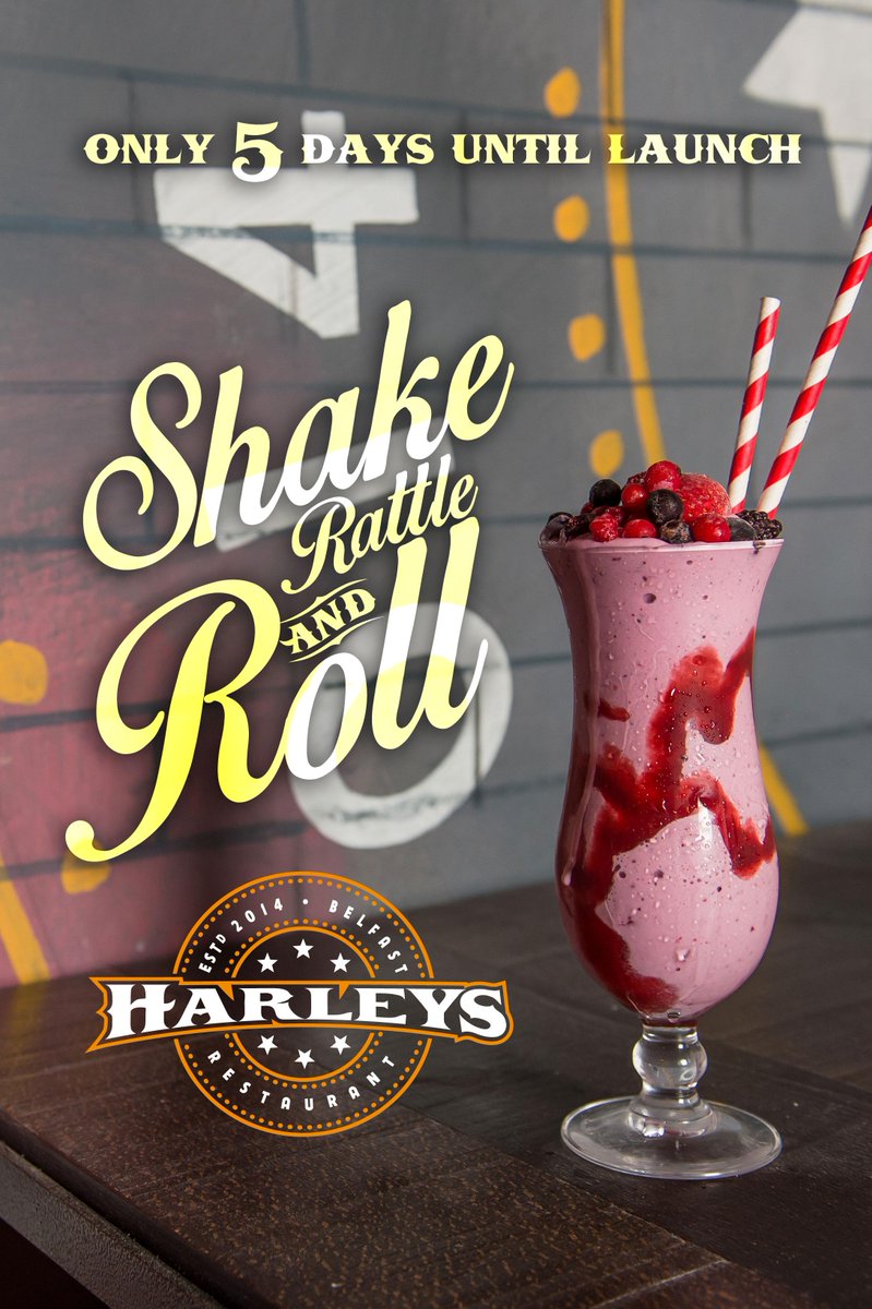 HarleysBelfast's tweet image. Harleys Launches on Monday with flame grilled food, Sweet sauces &amp;amp; Smooth shakes - The place to eat 7 days a week