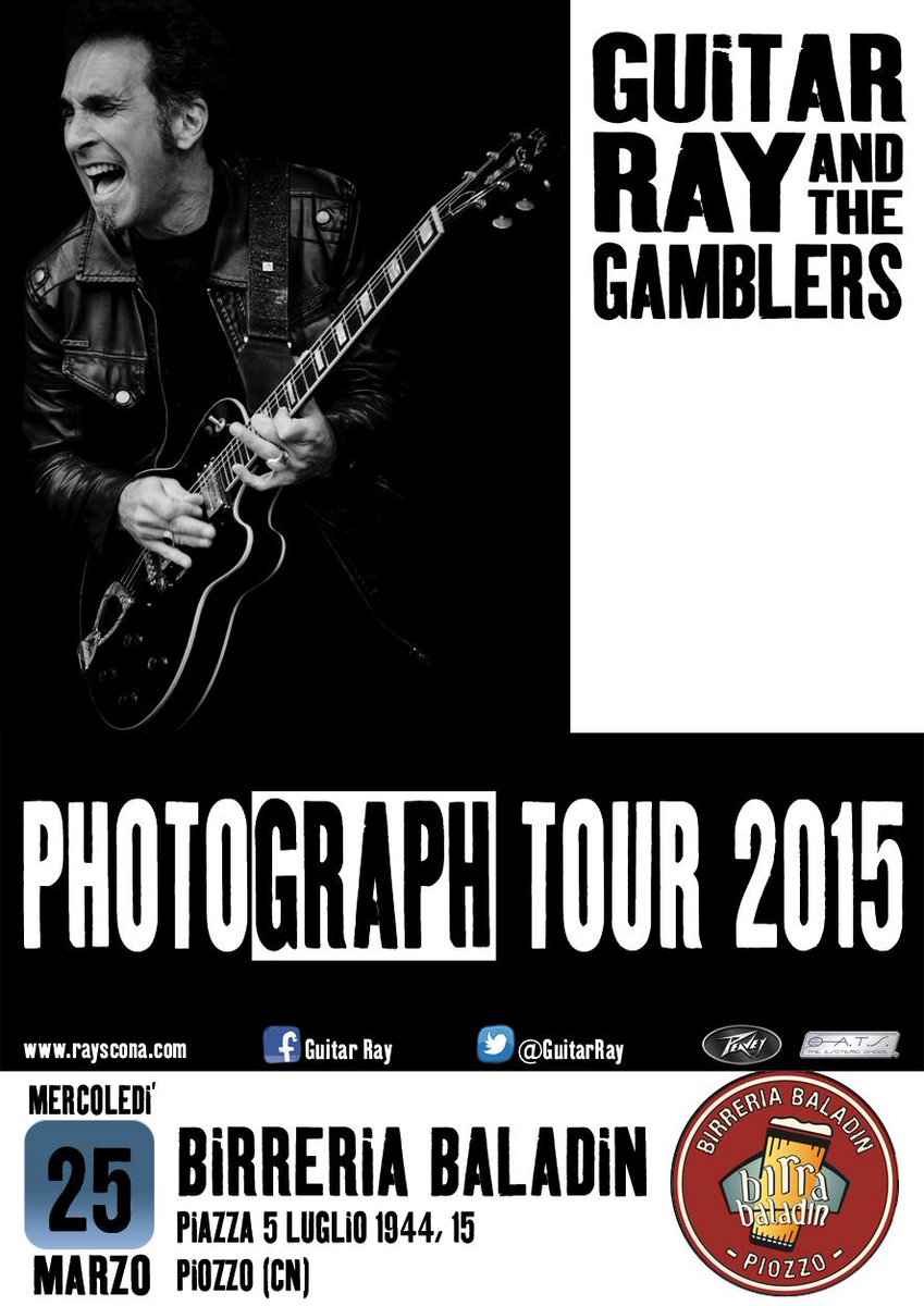 GuitarRay's tweet image. Tonight Live @ BIRRERIA LE BALADIN
Piazza 5 Luglio 1944, 15 - 12060 Piozzo (CN) - Italy
Info : +39 0173.795431