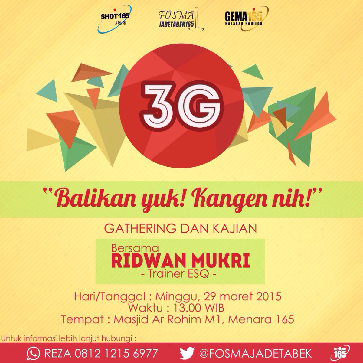3G165's tweet photo. BE THERE ya shaabat 3G!! cc @alumniesq http://t.co/edVJ4p9Mxj