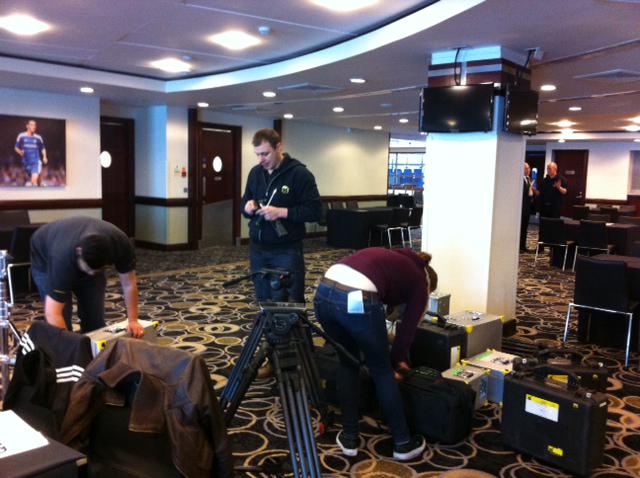 LookListenExper's tweet image. Set up has begin in London today at Chelsea Football Club for the last leg of our Roadshow! #LLEx2015!