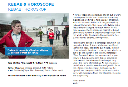 TheAquaticYogi's tweet photo. .@PLinIreland Kabeb I Horoskop playing tonight @CineworldDublin at 6.15 pm as part of @DublinFilmFest #justdiff http://t.co/cBYP7PQONl
