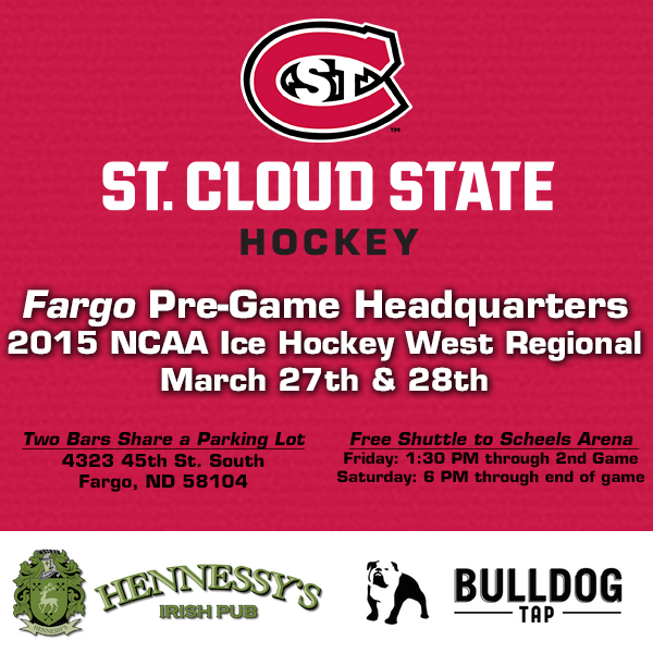 Fans Going to Fargo: Join us <a href="/BulldogTap/">BulldogTap</a> &amp; <a href="/HennessysPubs/">Hennessy's Irish Pub</a> pre-game Friday! scsuhuskies.com/news/2015/3/24…