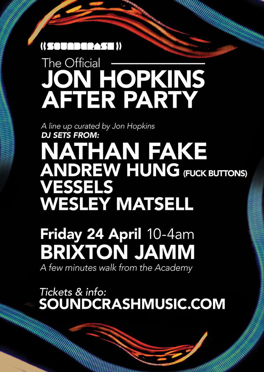 Tickets for the Official @Jon_Hopkins_ After Party <a href="/brixton_jamm/">Brixton Jamm</a> are on sale now! bit.ly/1LRRfCz
