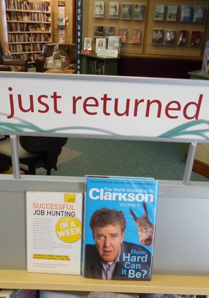 Orkney Library (@orkneylibrary) on Twitter photo Really quite wonderful juxtaposition on the returns trolley today #Clarkson #P45 Really quite wonderful juxtaposition on the returns trolley today #Clarkson #P45