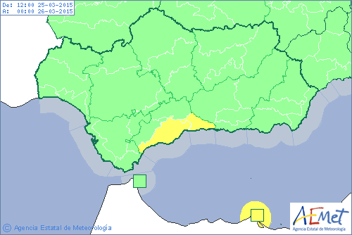MalagaUrgente's tweet photo. Aviso amarillo por rachas de #vientos de 70 km/h en #Málaga y la #CostadelSol hoy miércoles desde 12 h. hasta 18 h. http://t.co/z3rs4cDgR9