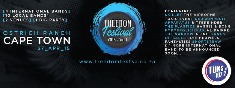 QuicketSA's tweet photo. #Wintickets to @FreedomFest_SA in CPT to see some of ZA's top rock bands live on #freedomday. http://t.co/xHdRjmlr11 http://t.co/ZOAOzQqLbY