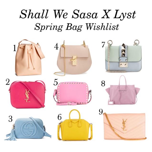 #Spring #bags #wishlist is on shallwesasa.com @lyst #fashionblog #lyst #ownit #bagwishlist #springbags#Pastel