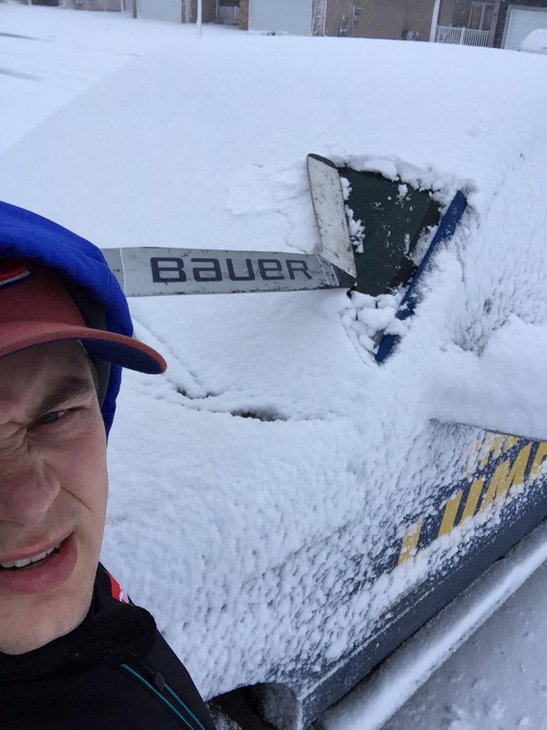 OriginalHartsy's tweet photo. Perks of being a goalie dad. #BigBlade #SnowScraper #SpringStorm @GoalieThoughts http://t.co/t97YFT3e3s