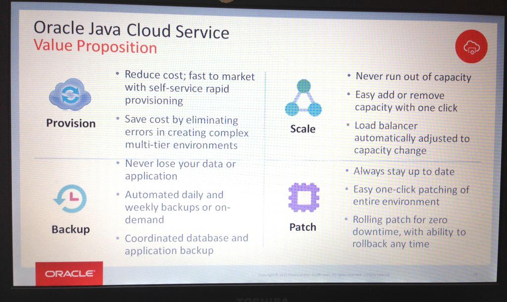 #Oracle#Java#Cloud#Service sviluppo test e produzione di #Java workloads sul Cloud @OracleCloudZone