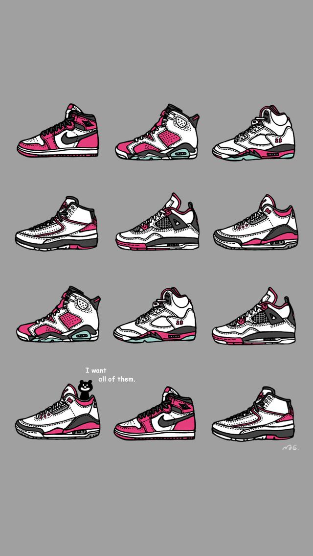 北極まぐ No Twitter スニーカー描きました エアジョーダン１ ６ 待ち受けサイズも作りました Airjordan Http T Co If9ivleydg