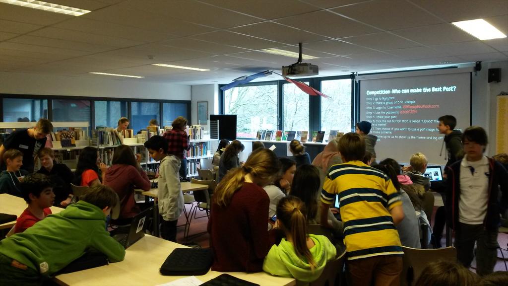 scherbeijnm's tweet photo. @ISB_MS Entertaining workshop on 9gag, well done! #MShourofpower http://t.co/6hg9JR22yM