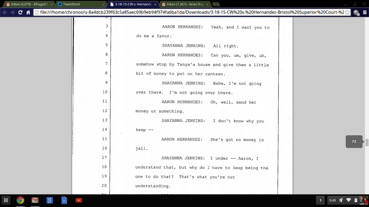 New England Patriots Aaron Hernandez arrested on murder charge - Trial set to begin January 9, 2015 #3 - Page 3 CA8pSa6UsAA1CIi