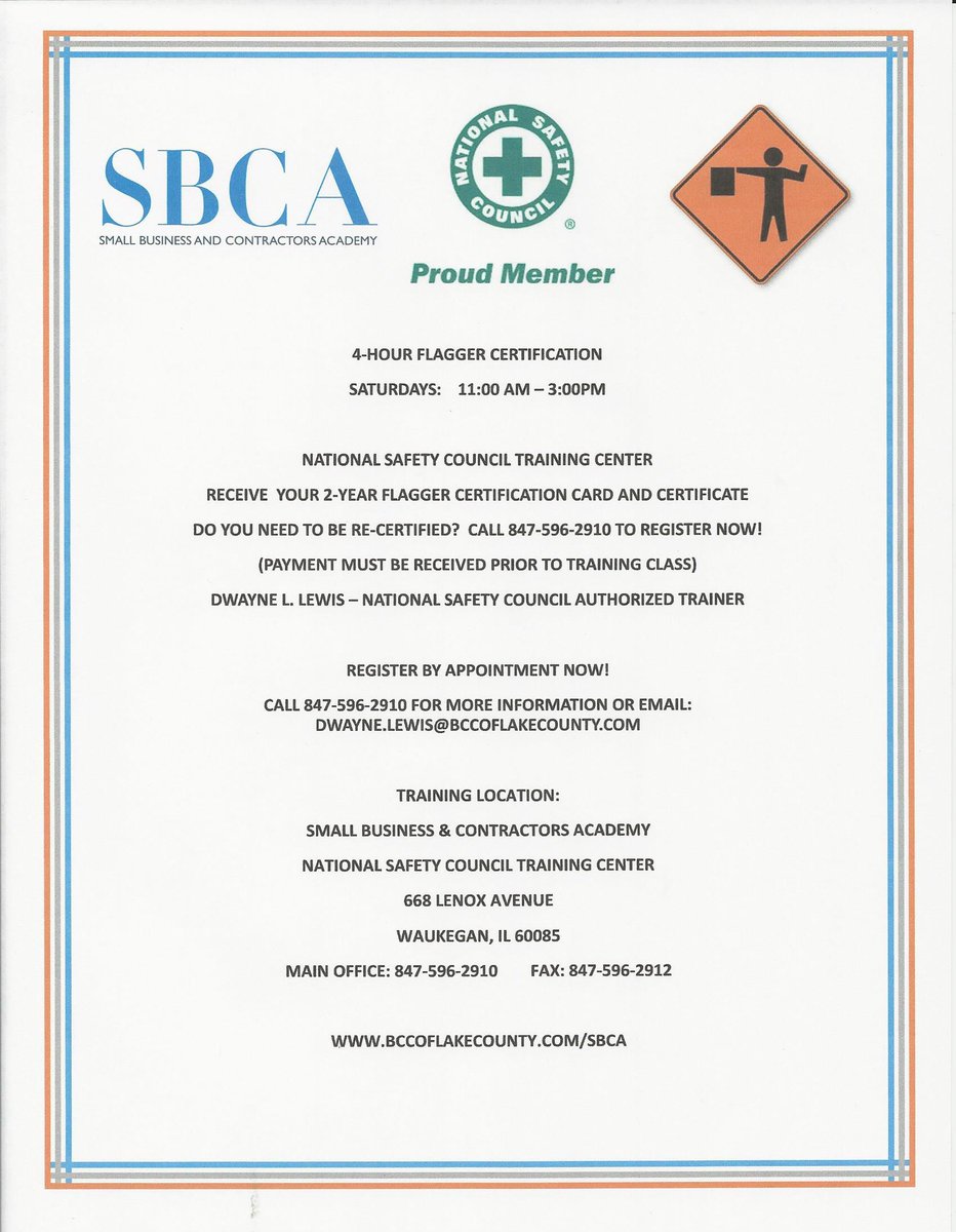 Bcc Of Lake County On Twitter Need A Flagger Certification