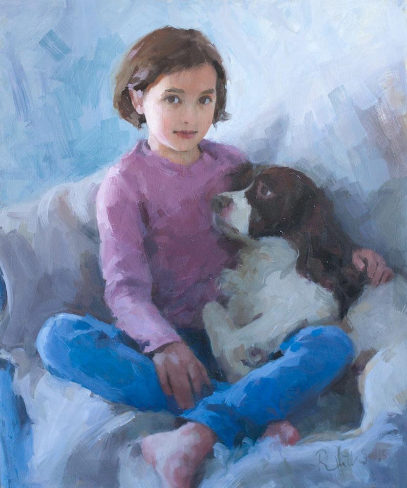 RosannaChit's tweet photo. Latest painting - girl + dog 100 years after great-grandmother + her dog at same age. http://t.co/IeWzcKYjda http://t.co/SifCzfuNgl
