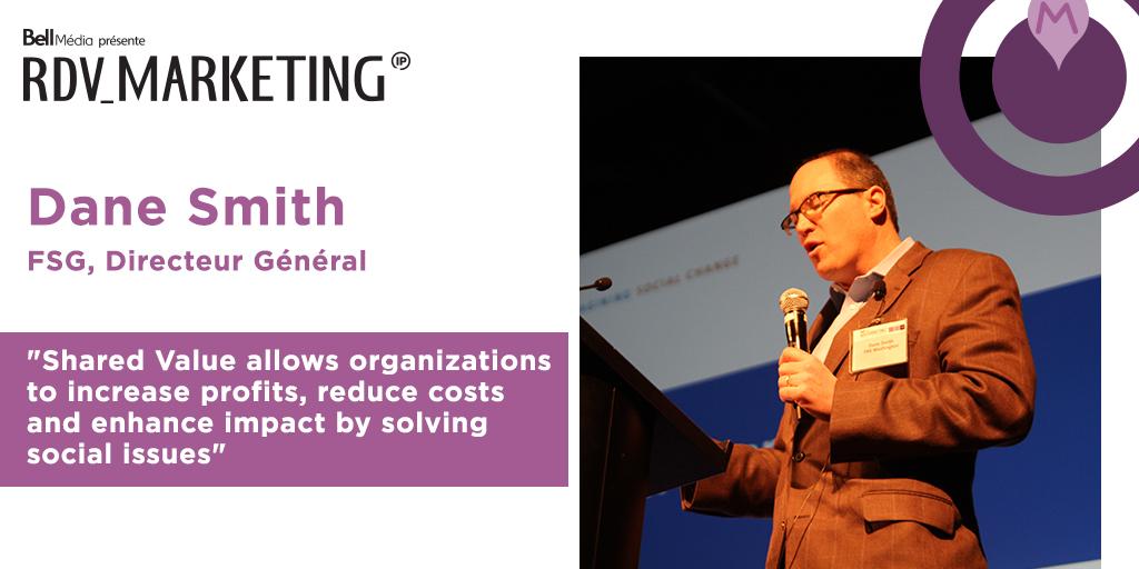 Le #RDVMarketing commence en force avec cette Intéressante conférence de #DaneSmith à propos du #sharedvalue.